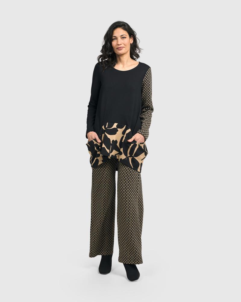 shirt met contrasterende print details at618 - Alembika