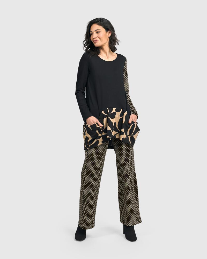 shirt met contrasterende print details at618 - Alembika