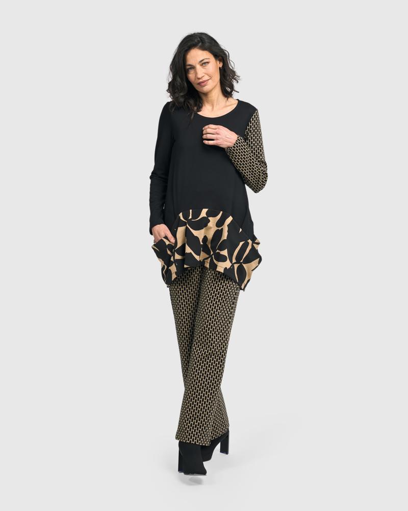 shirt met contrasterende print details at618 - Alembika
