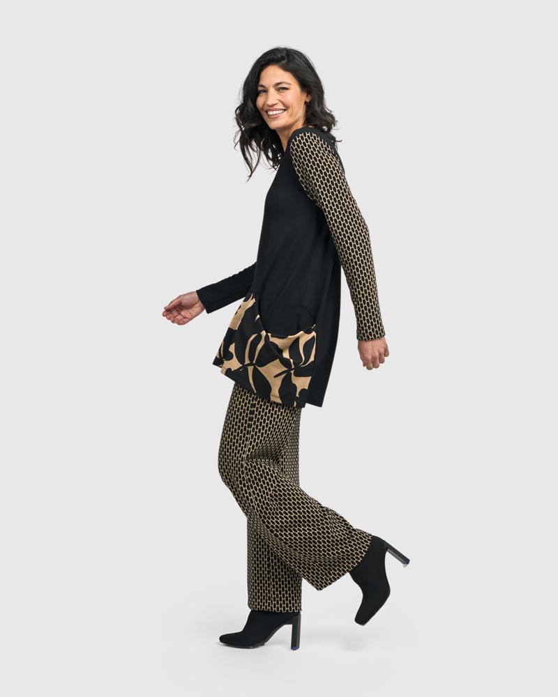 shirt met contrasterende print details at618 - Alembika