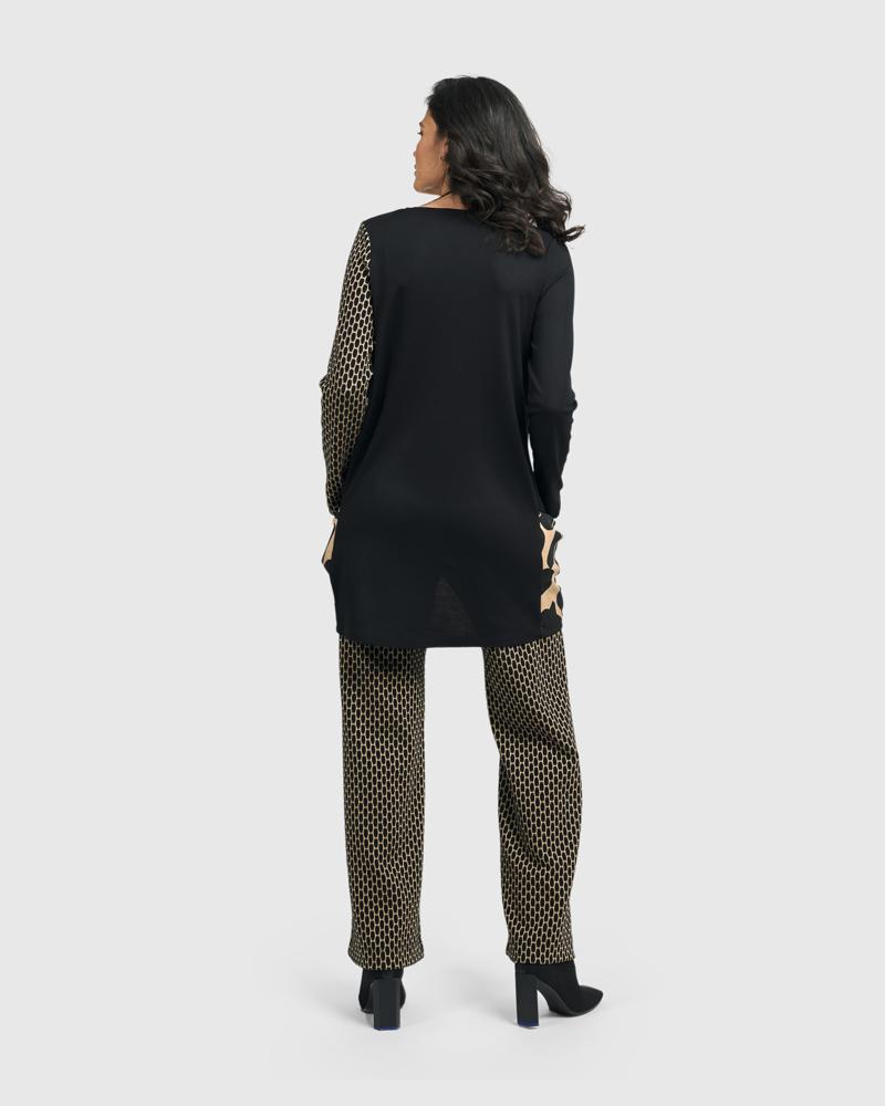 shirt met contrasterende print details at618 - Alembika