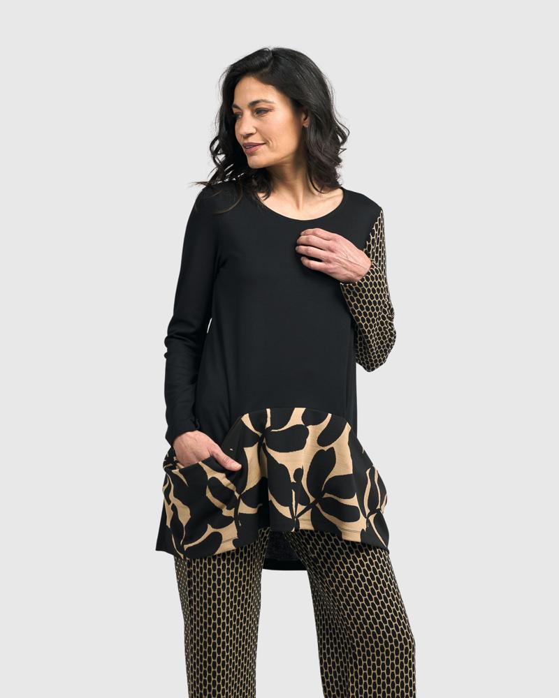 shirt met contrasterende print details at618 - Alembika