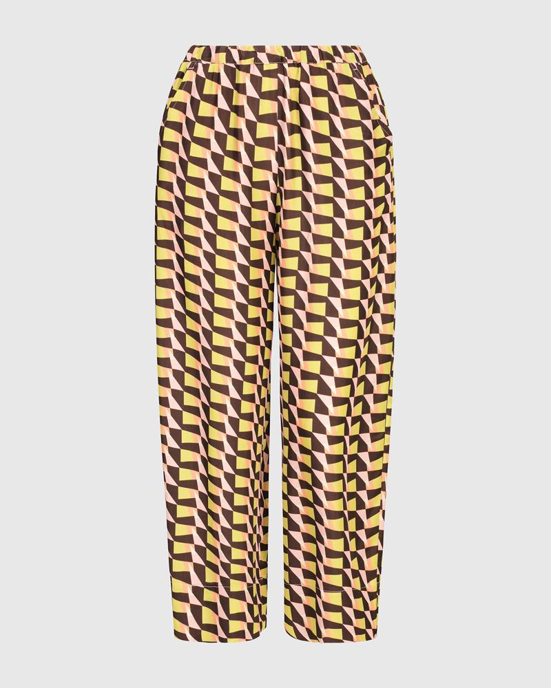 grafische print palazzo broek sp802g - Alembika