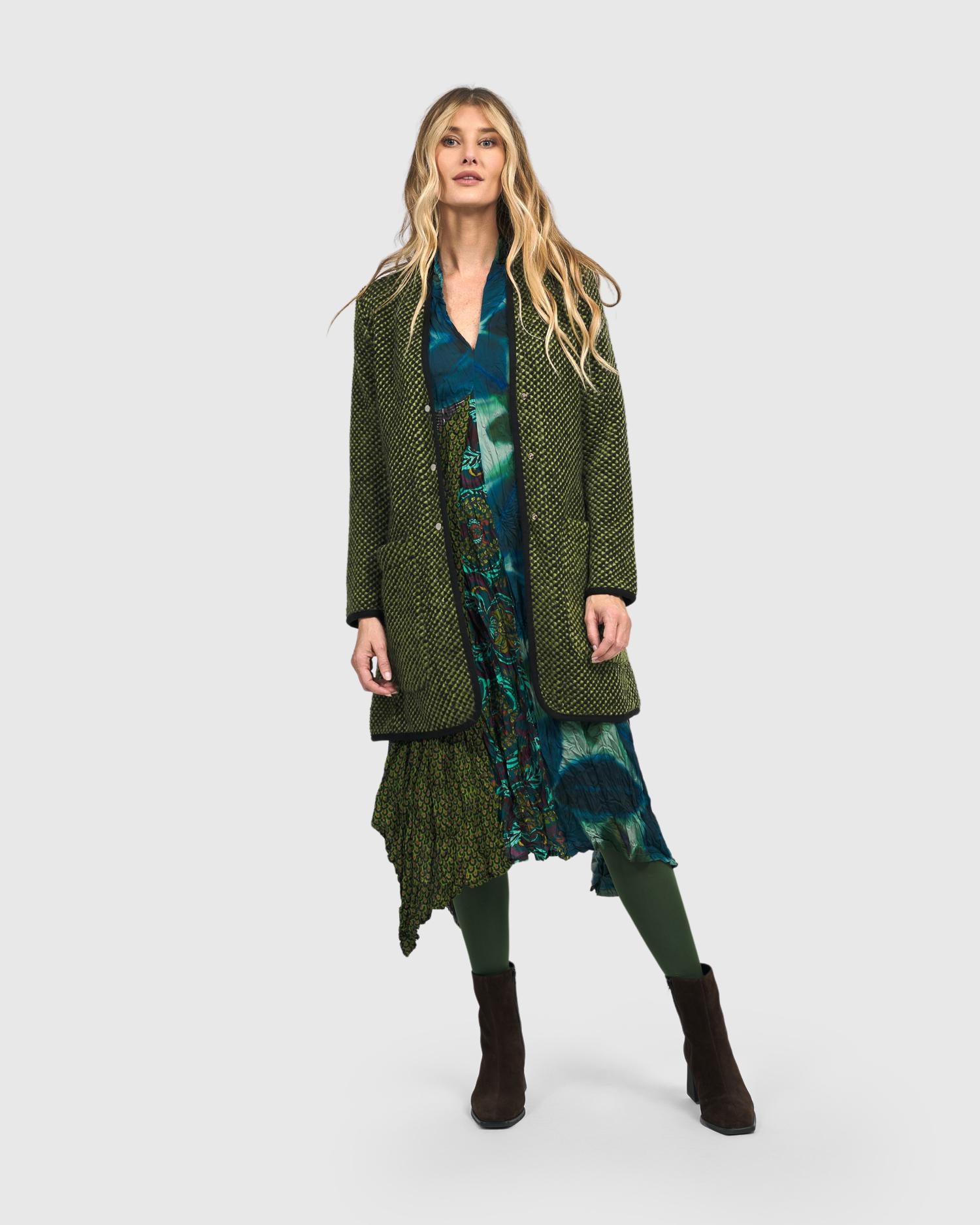 gestructureerde jas met grafisch patroon aj711 - Alembika