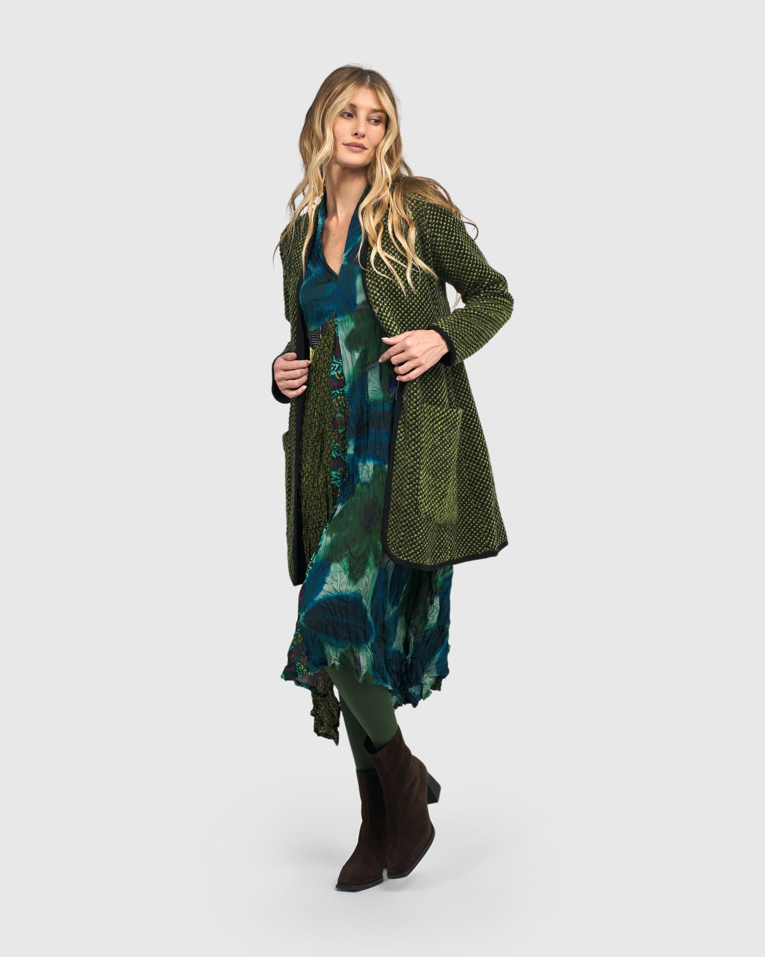 gestructureerde jas met grafisch patroon aj711 - Alembika