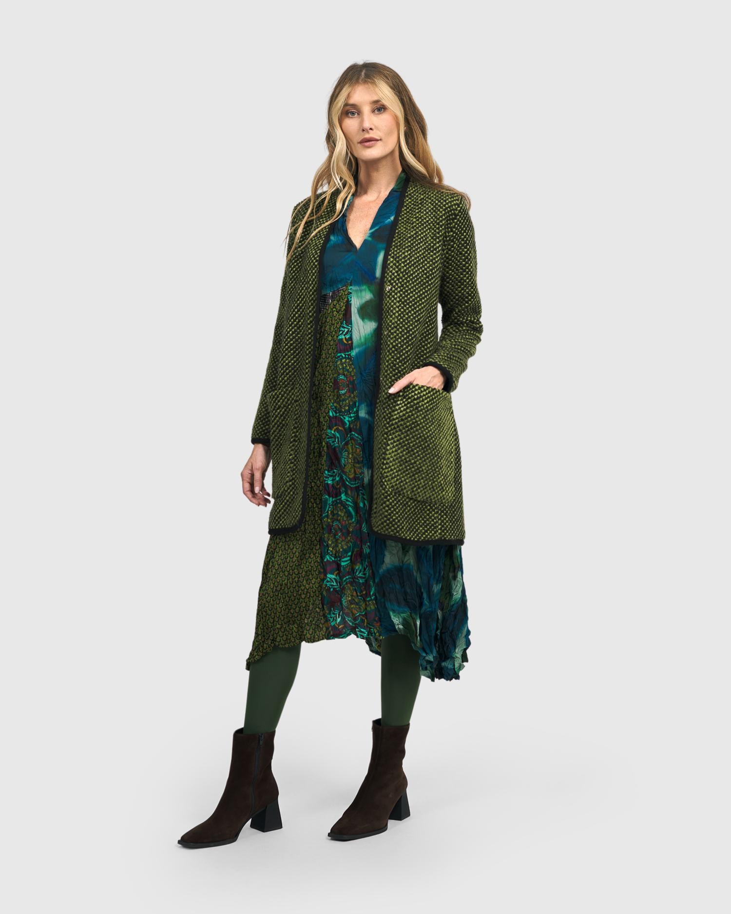 gestructureerde jas met grafisch patroon aj711 - Alembika