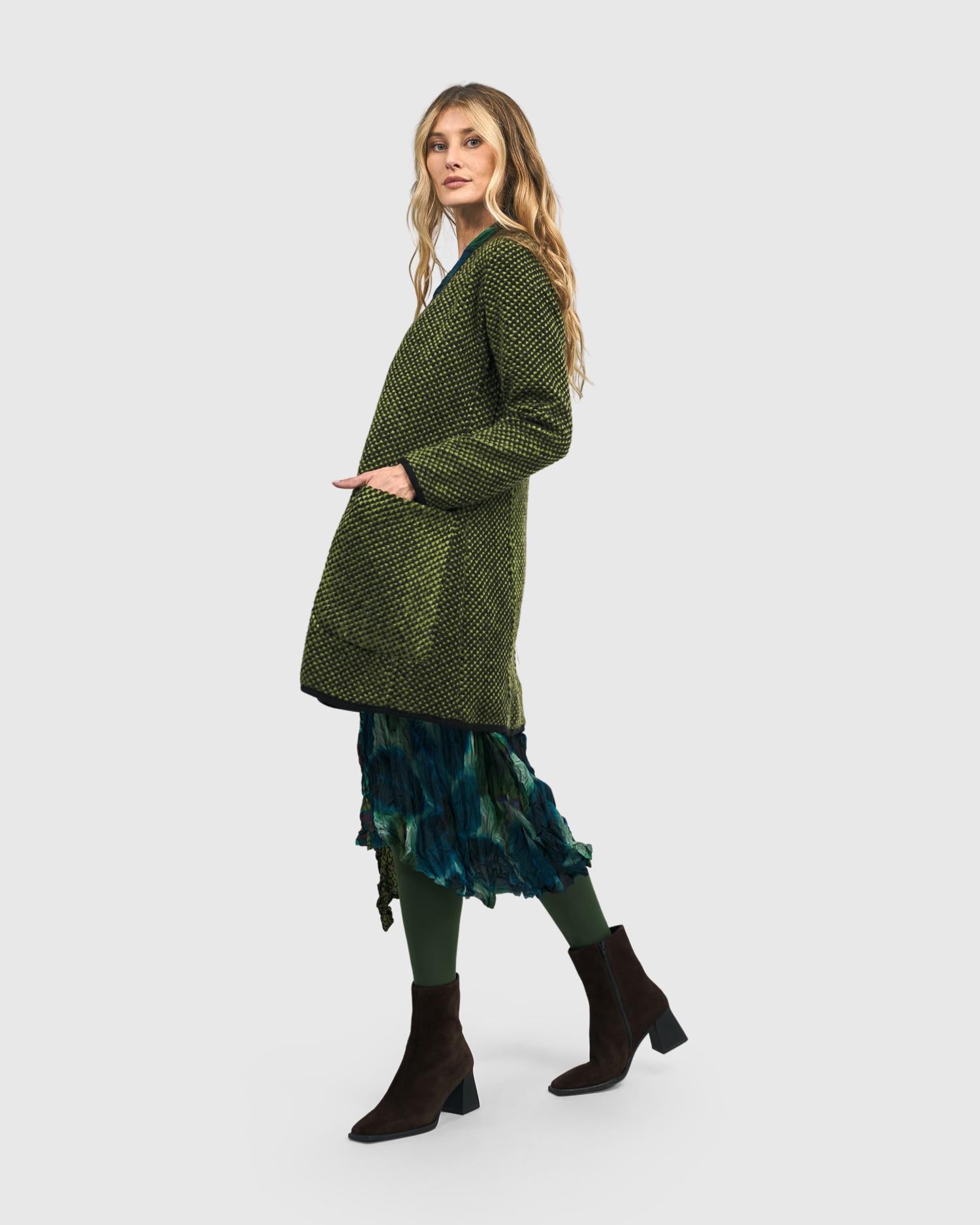 gestructureerde jas met grafisch patroon aj711 - Alembika