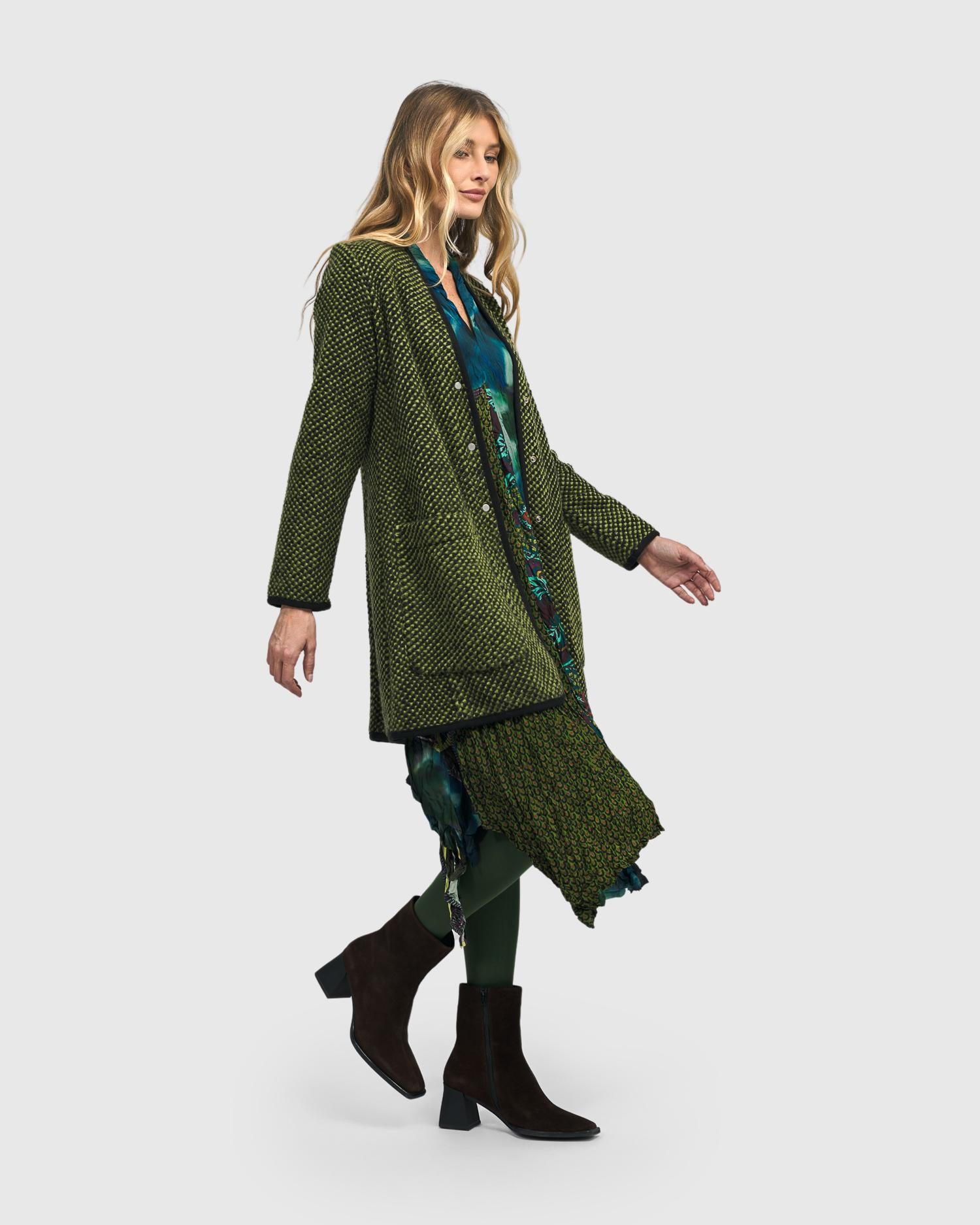 gestructureerde jas met grafisch patroon aj711 - Alembika