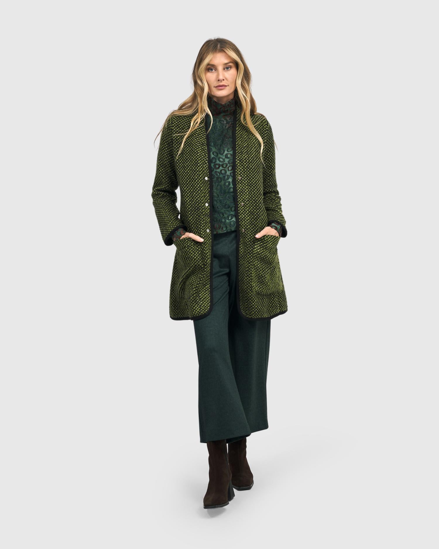 gestructureerde jas met grafisch patroon aj711 - Alembika