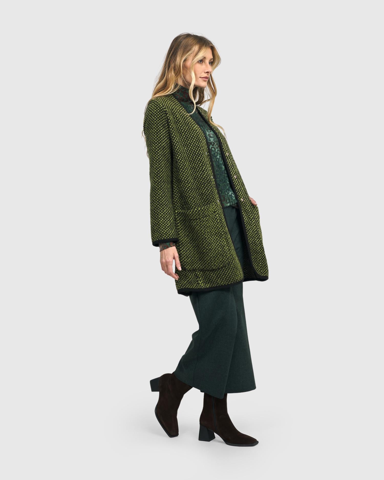 gestructureerde jas met grafisch patroon aj711 - Alembika