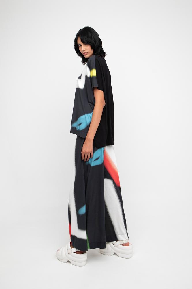 broek met geometrische accenten 850704 - Ozai N Kü