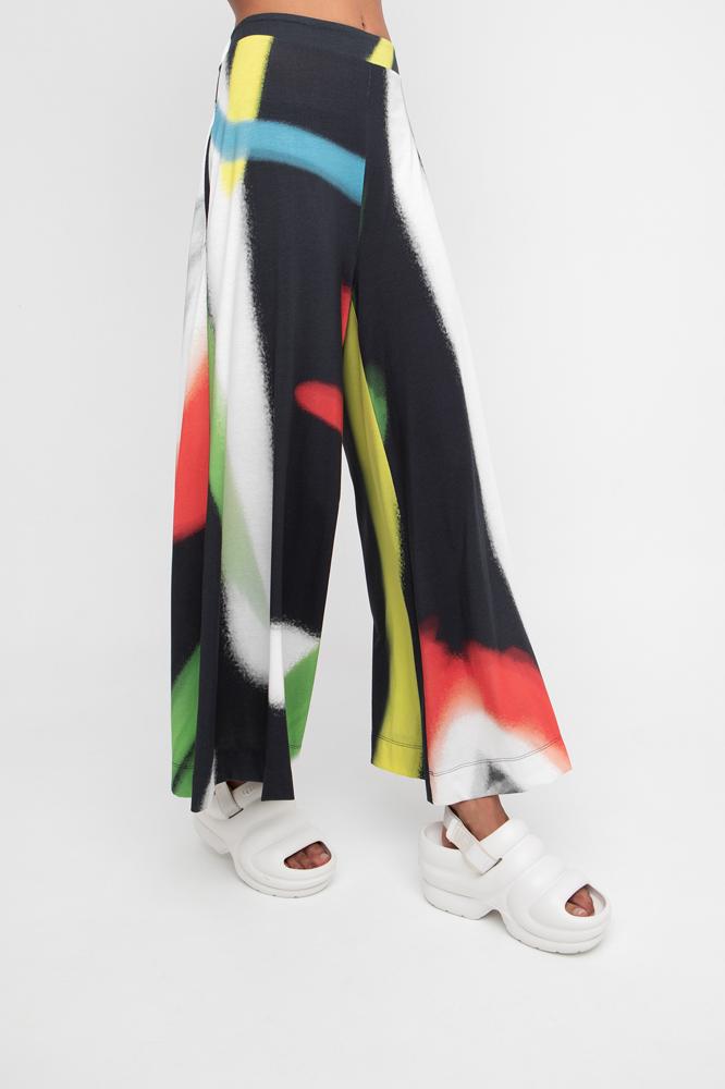 broek met geometrische accenten 850704 - Ozai N Kü