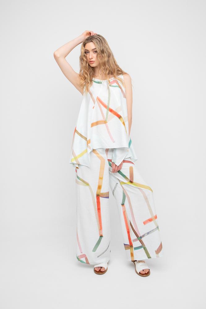 wijde broek met kleurrijke accenten 850974 - Ozai N Kü