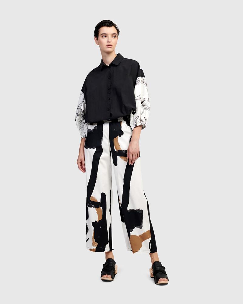 broek met abstracte print up936 - Urban by Alembika