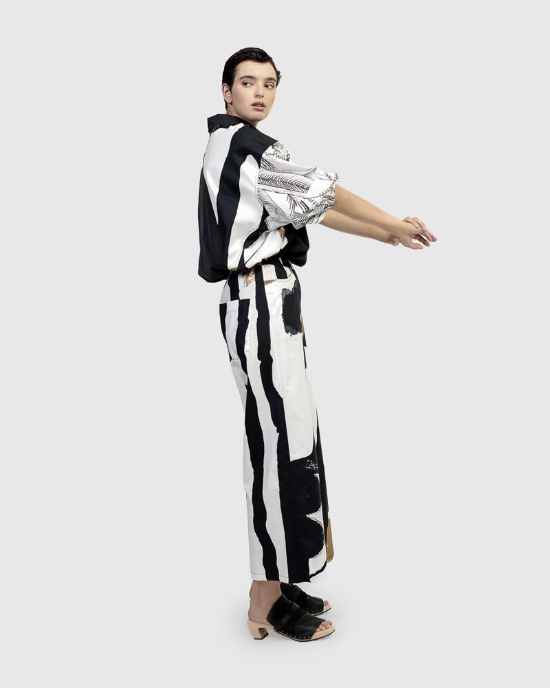 broek met abstracte print up936 - Urban by Alembika