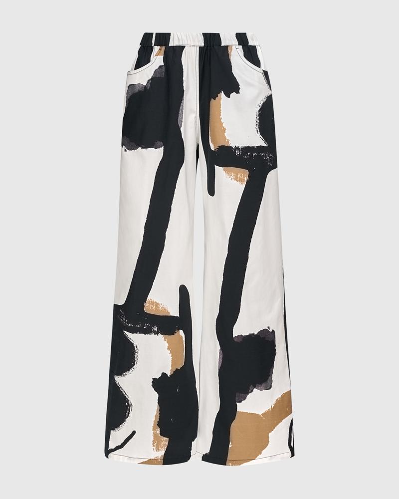 broek met abstracte print up936 - Urban by Alembika