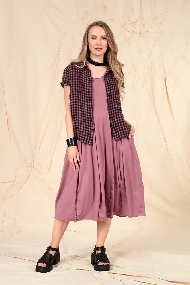 elegante katoenen midi-jurk 91807-t55 - Grizas