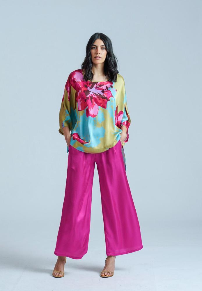 luxe viscose wijde broek sh157 vi - Thanny