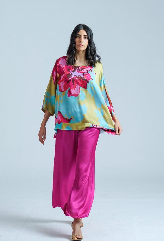 luxe viscose wijde broek sh157 vi - Thanny