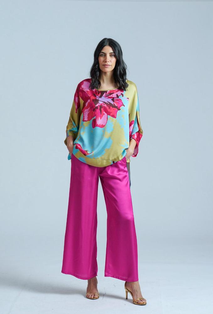 luxe viscose wijde broek sh157 vi - Thanny