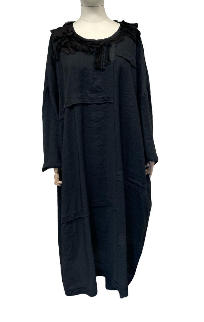 elegante maxi-jurk met textuur en franje detail p24ab178 - Working Overtime