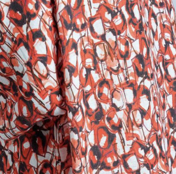 linnen print broek x775 l381 - Thanny