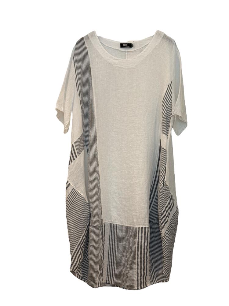 luchtige zomerjurk met strepenpatroon 91868 - MB Style
