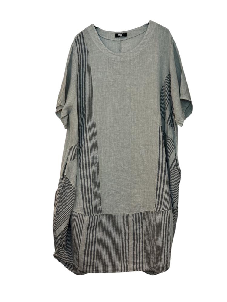 luchtige zomerjurk met strepenpatroon 91868 - MB Style