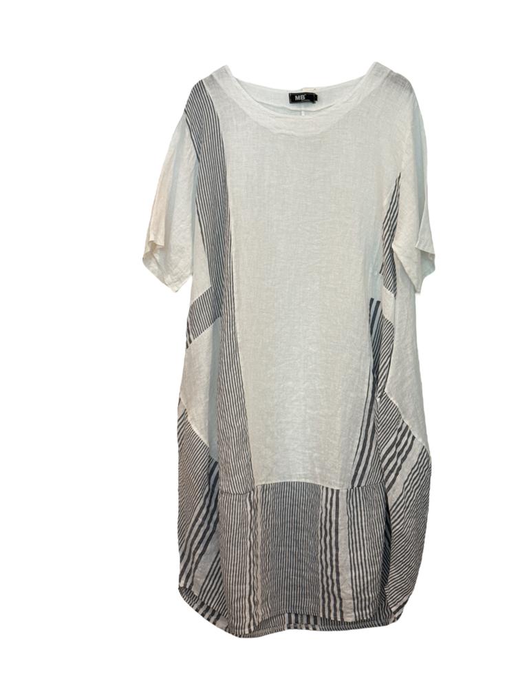luchtige zomerjurk met strepenpatroon 91868 - MB Style