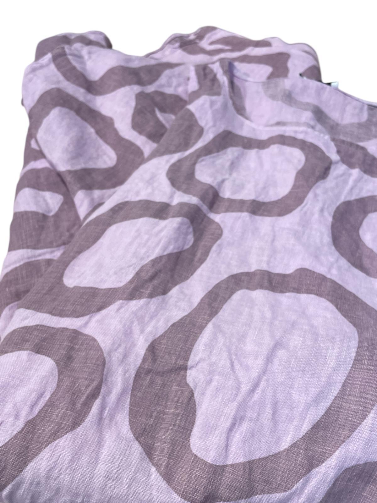 linnen zomerjurk met print 6521 - Moonshine