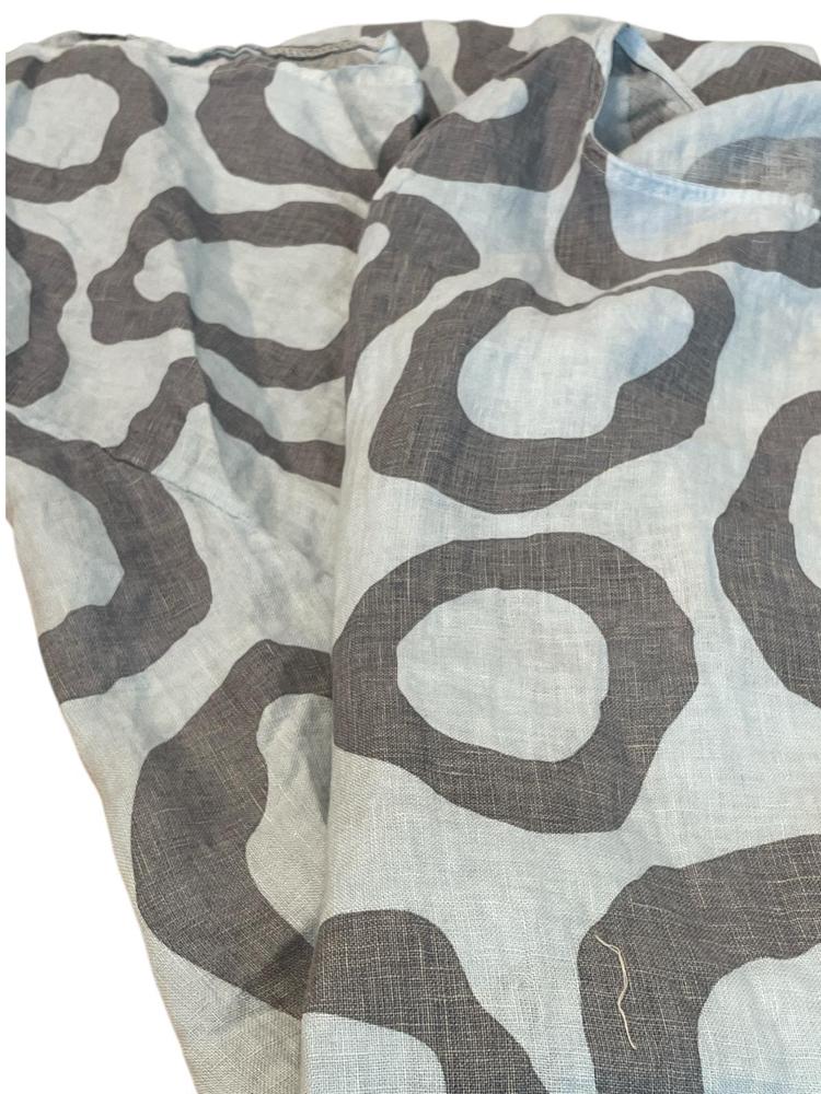 linnen zomerjurk met print 6521 - Moonshine