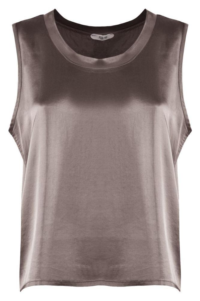 luxe mouwloze satijn top 5613 - PourMoi