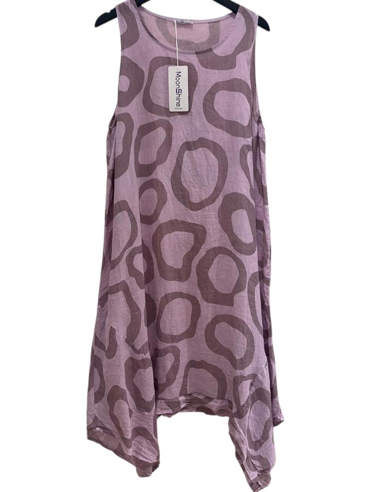 linnen zomerjurk met print 6521 - Moonshine