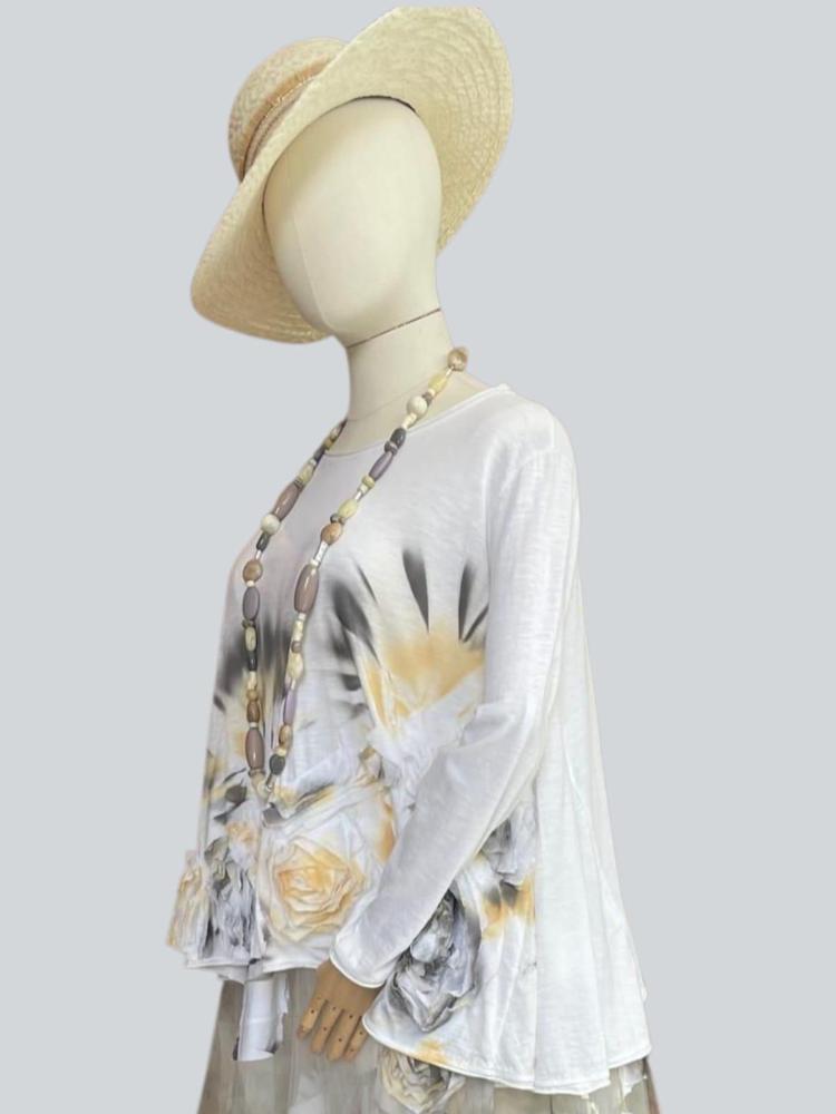 pull met luxe abstracte print p24ma228 - Working Overtime