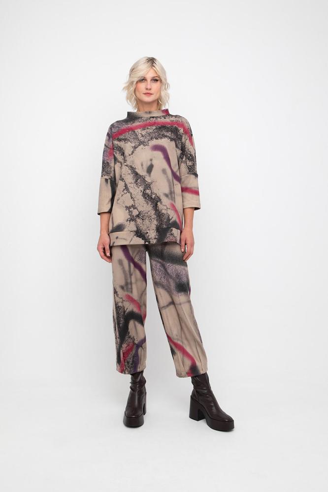 grafische print broek 766111 - Ozai N Kü