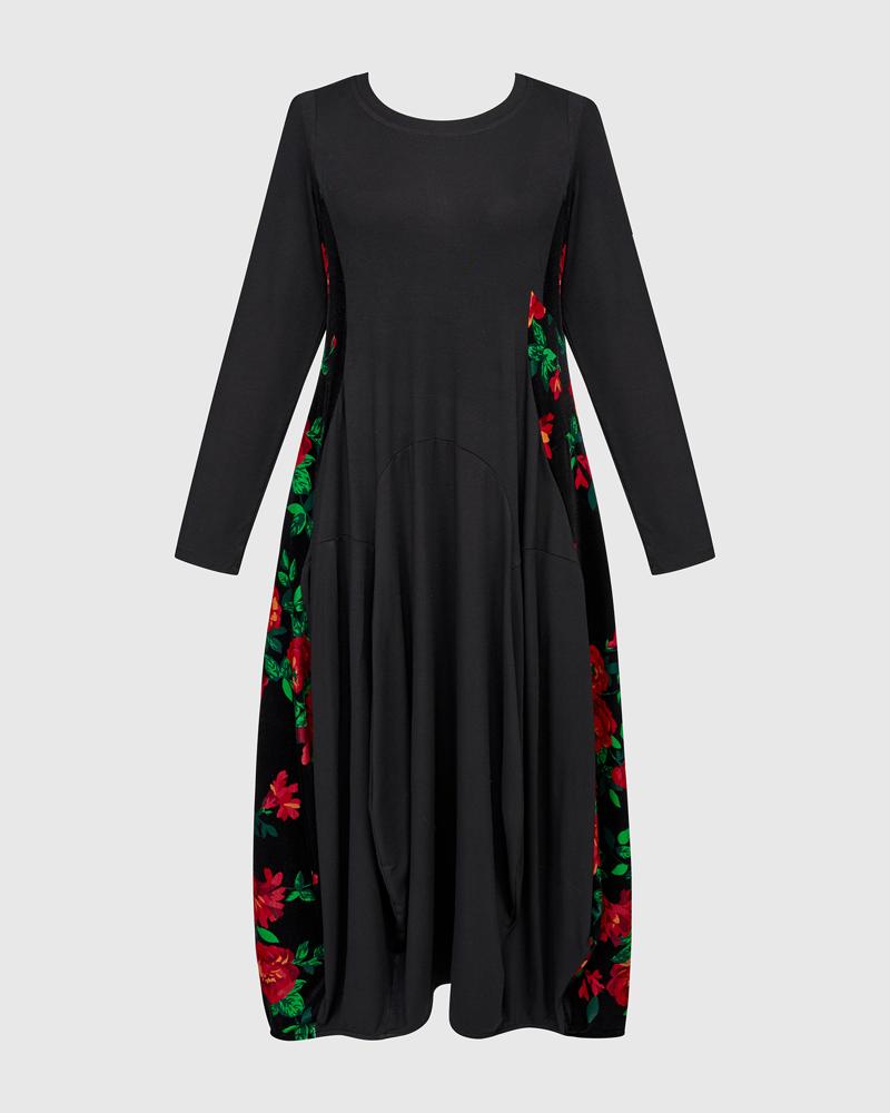 elegante lange bloemenjurk ad802 - Alembika