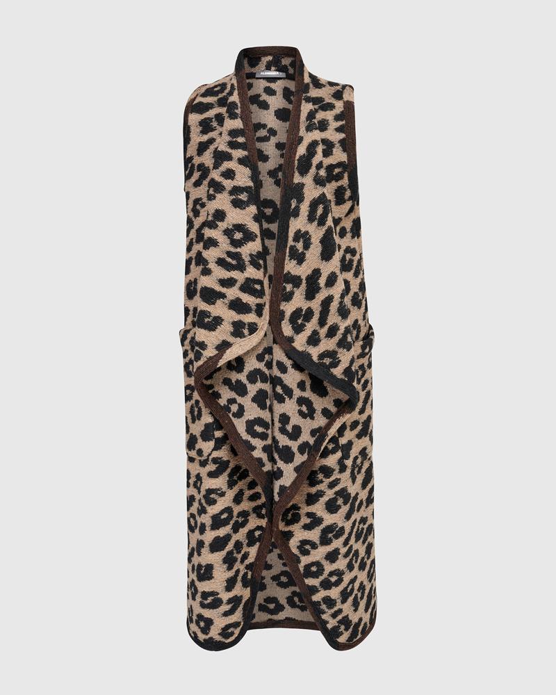 luxe dierenprint mouwloze jas aj922 - Alembika