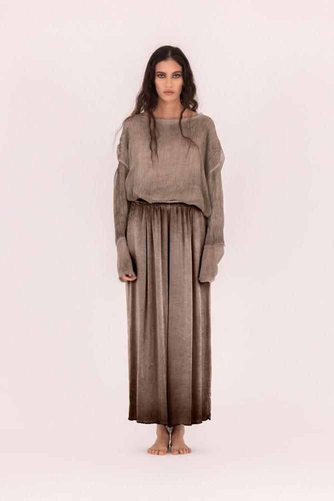 palazzo-broek met elastische tailleband s222 - Sanctamuerte