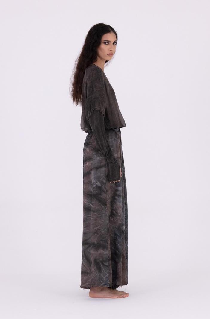 palazzo-broek met elastische tailleband s211 - Sanctamuerte