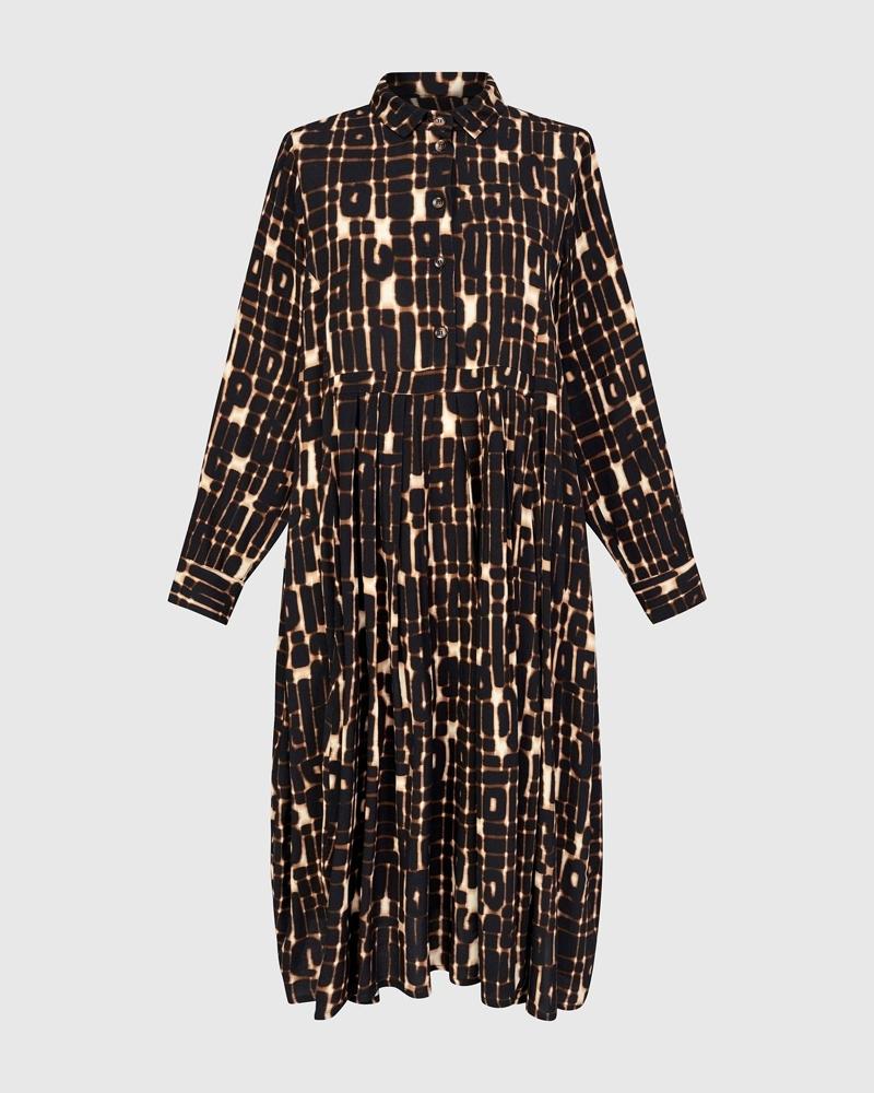 grafische midi jurk ad814 - Alembika