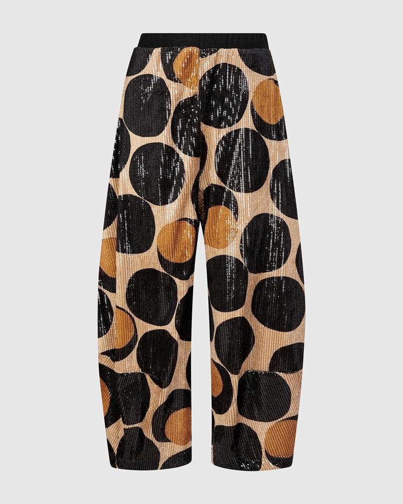 glimmende cirkelpatroon broek ap607 - Alembika