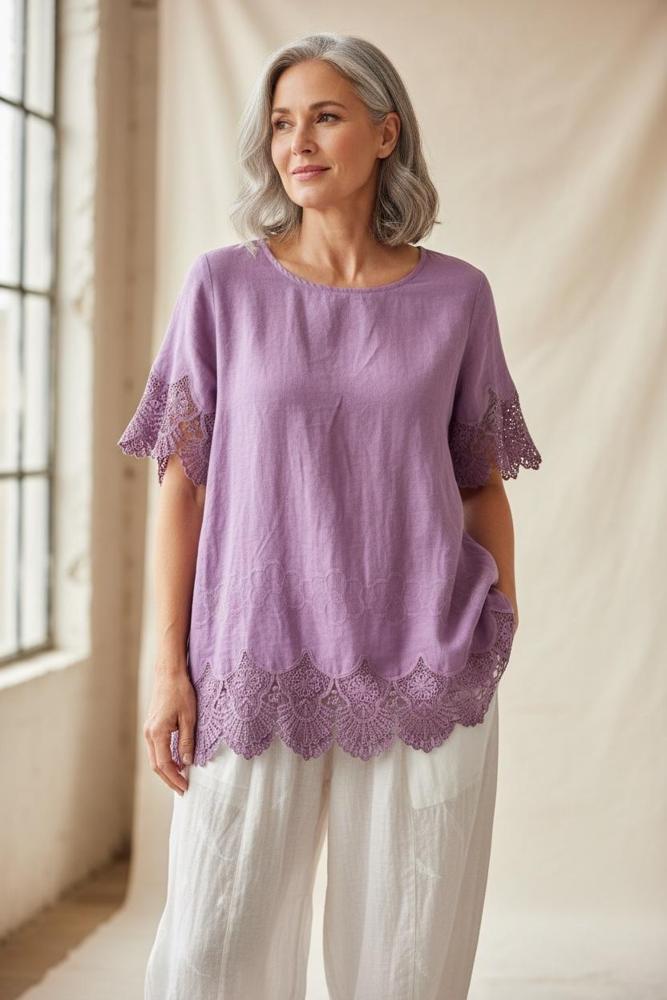 elegant linnen shirt 7501ss26 - Moonshine