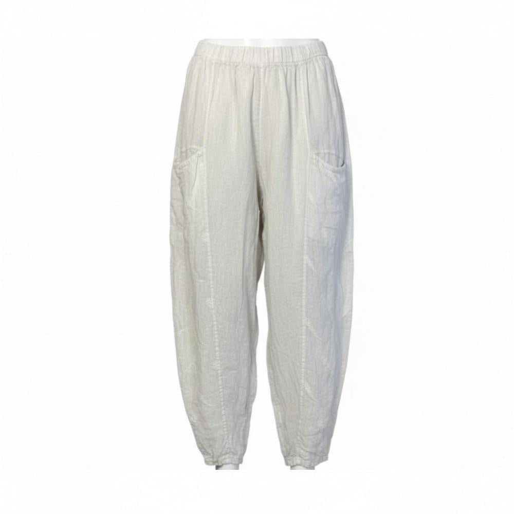 linnen comfort broek 7523ss26 - Moonshine