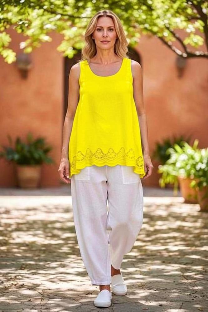 zomerse mouwloze top 7500ss26 - Moonshine