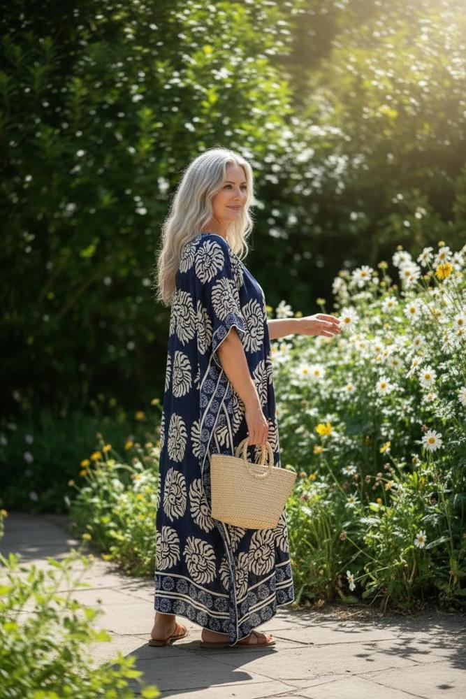 lange boho zomerjurk bloemenprint 8756 - Studio Amour