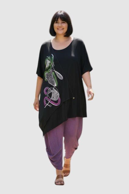 asymmetrisch artistiek dames shirt 10258 - Mollywood