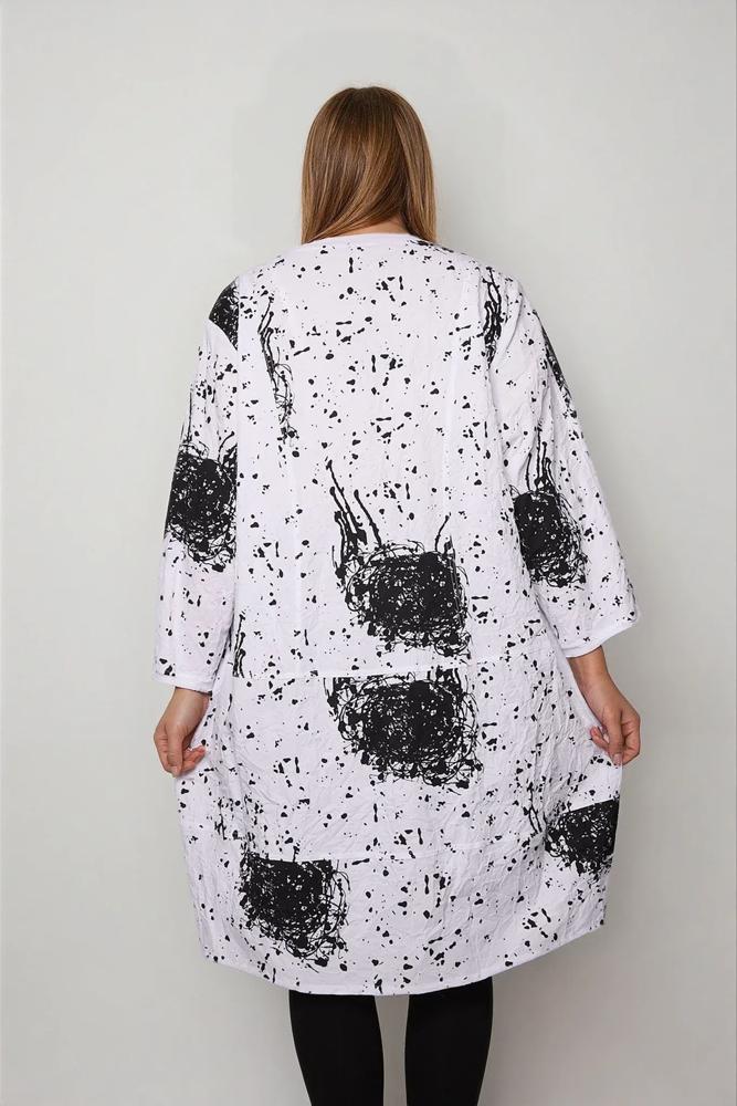 artistieke tuniek met print 26tu200 - Chalona