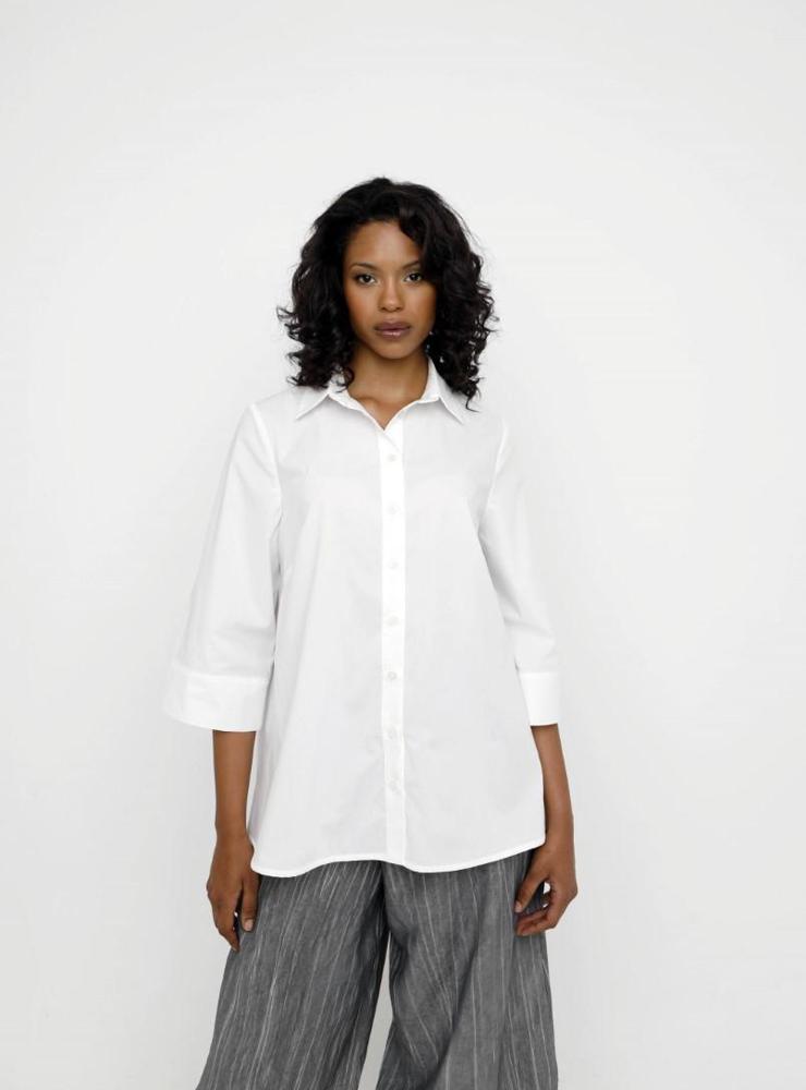 katoenen blouse met plooien op rug 860358 - Ozai N Kü