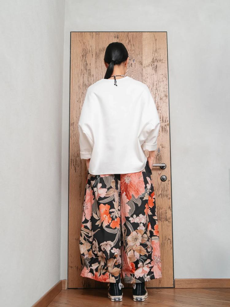 floral katoenen zomerbroek 826010 - wendy trendy