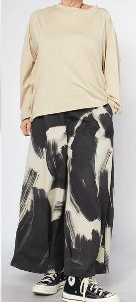 abstracte katoenen wijde broek 826048 - wendy trendy